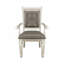 Ensemble de salle à manger à finition argentée 7 pièces avec accoudoirs 2X et 4 chaises d'appoint de style moderne Glam-333735355