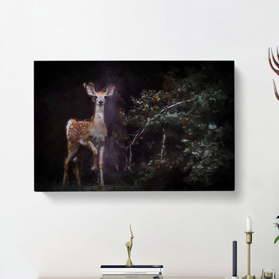Curious Fawn in Abstract - Wrapped Canvas