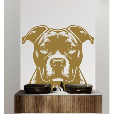 Pitbull Dog Wall Decal Dog Decor Dog Kids Dog Wall Art Decal Dog Lover Animals Dog Wall Bathroom Wall Decals Stickers Vinyl
