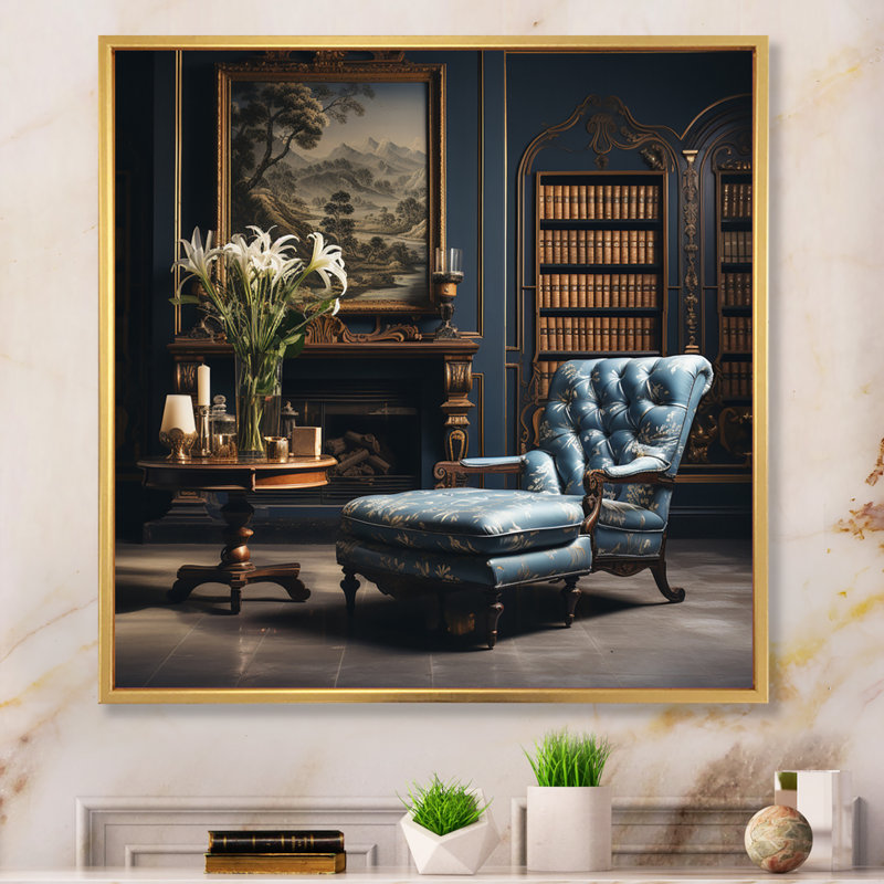 Library Classic Literature I - Classics Framed Wall Decor, 30" H x 30" W x 1" D, Gold Floater Framed