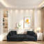 Canapé modulaire en U en velours côtelé avec méridienne, canapé-lit escamotable, 4 coussins de dossier et 2 coussins, canapé convertible moderne pour salon, appartement-801678249