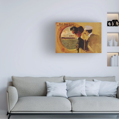 English School Thered Star Line From Antwerp To New York Via Dover Canvas Art