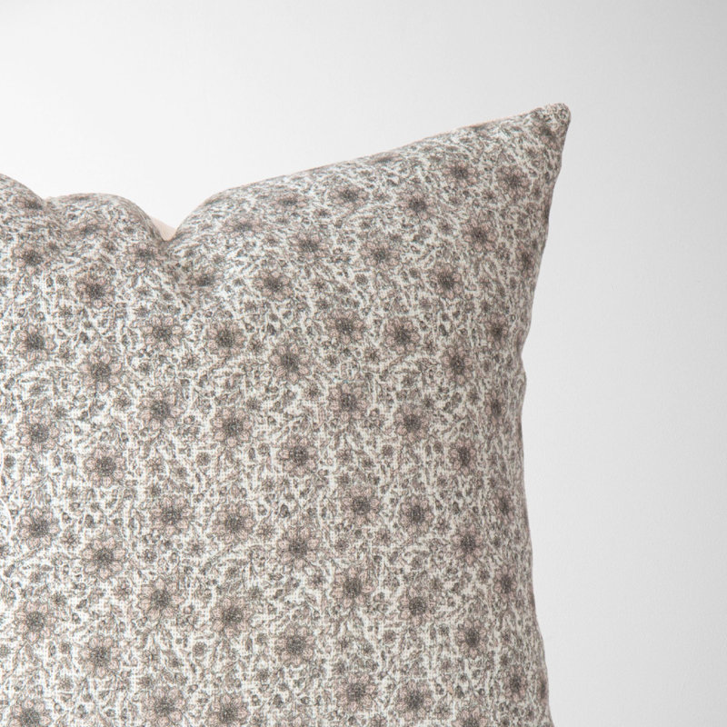 Floral Cotton Pillow Cover, Oyster Floral
