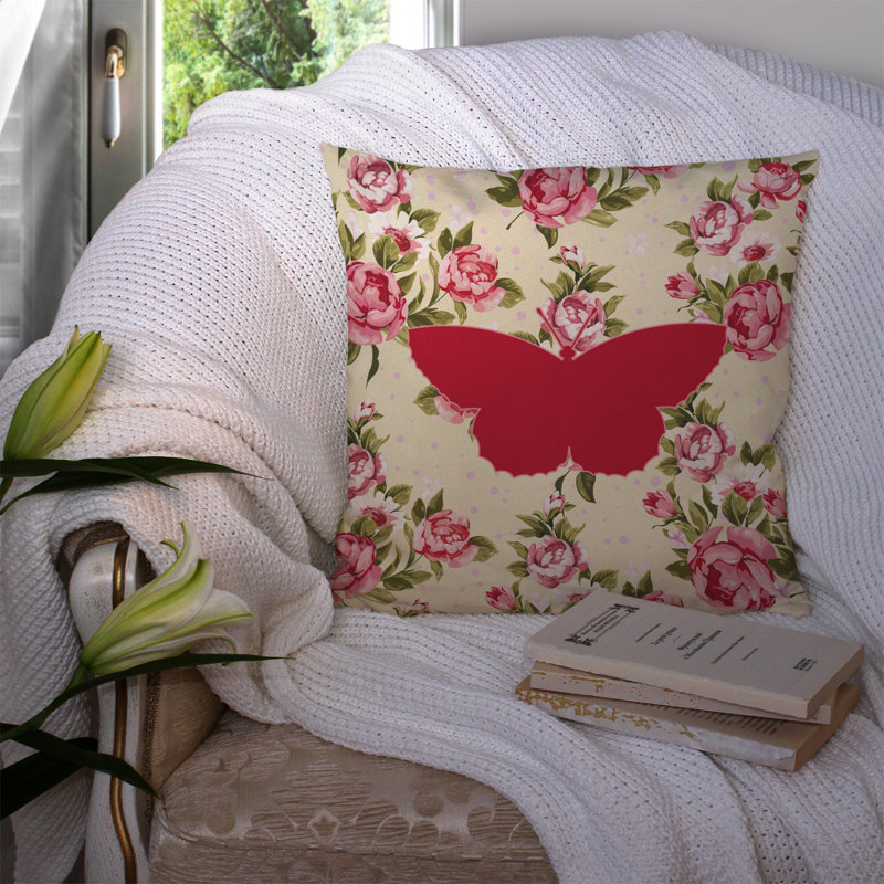  Coussin Butterfly Shabby Elegance, Jaune clair