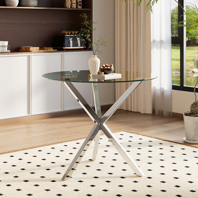 Denaro Round Dining Table with Iron Base