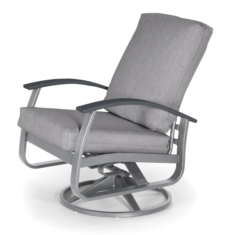 Belle Isle Outdoor Swivel Lounge Chair, Canvas Granite Sunbrella® Canvas, Classic Graphite P30, Textured Snow