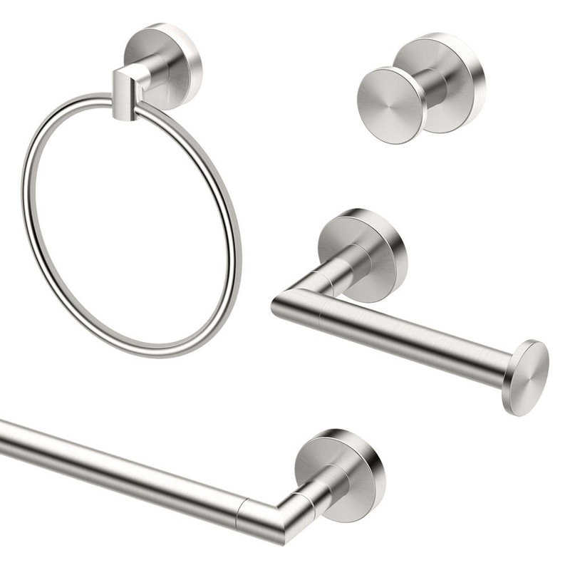Glam 4 - Piece Bathroom Hardware Set, Satin Nickel