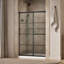 Elate Sliding Shower Door, 70-1/2-In H X 50-1/4 - 53-5/8-In W, With 1/4-In Thick Frosted Glass With Rectangular Grille Pattern-7763610