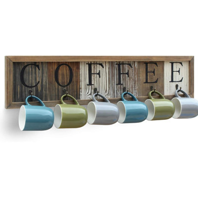 Masaaki Wall Mount Printed Coffee Mug Rack