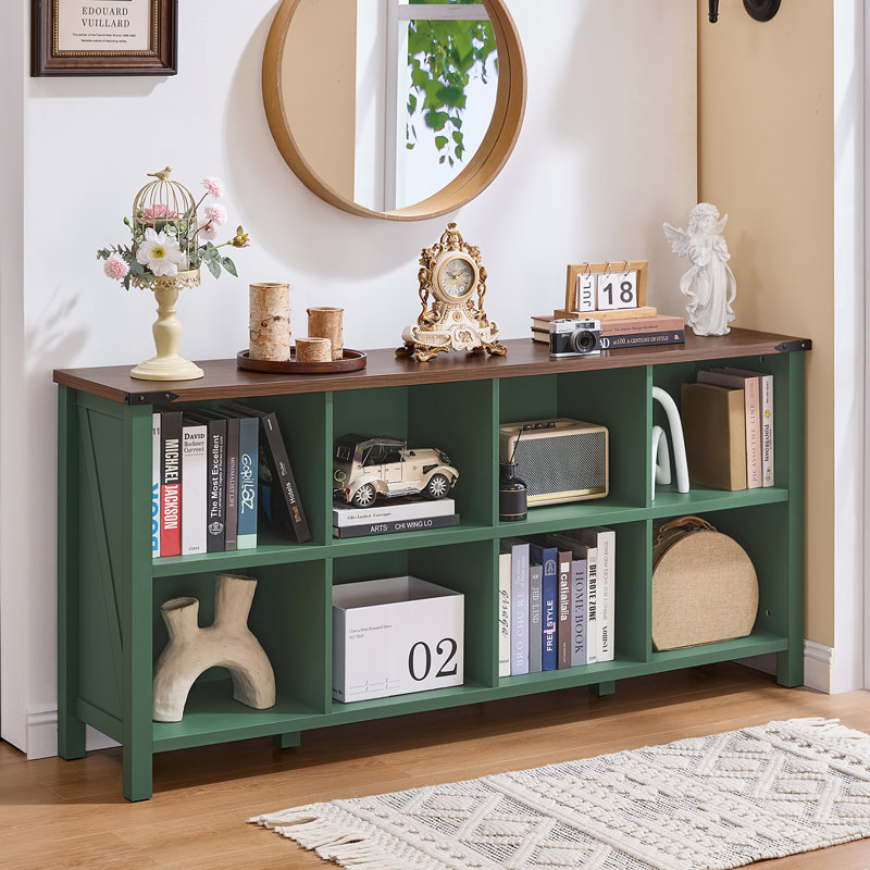 Bibliothèque de rangement Farmhouse, Vert, (2 tablettes) H 29,7 po x l 62 po x P 13,6 po