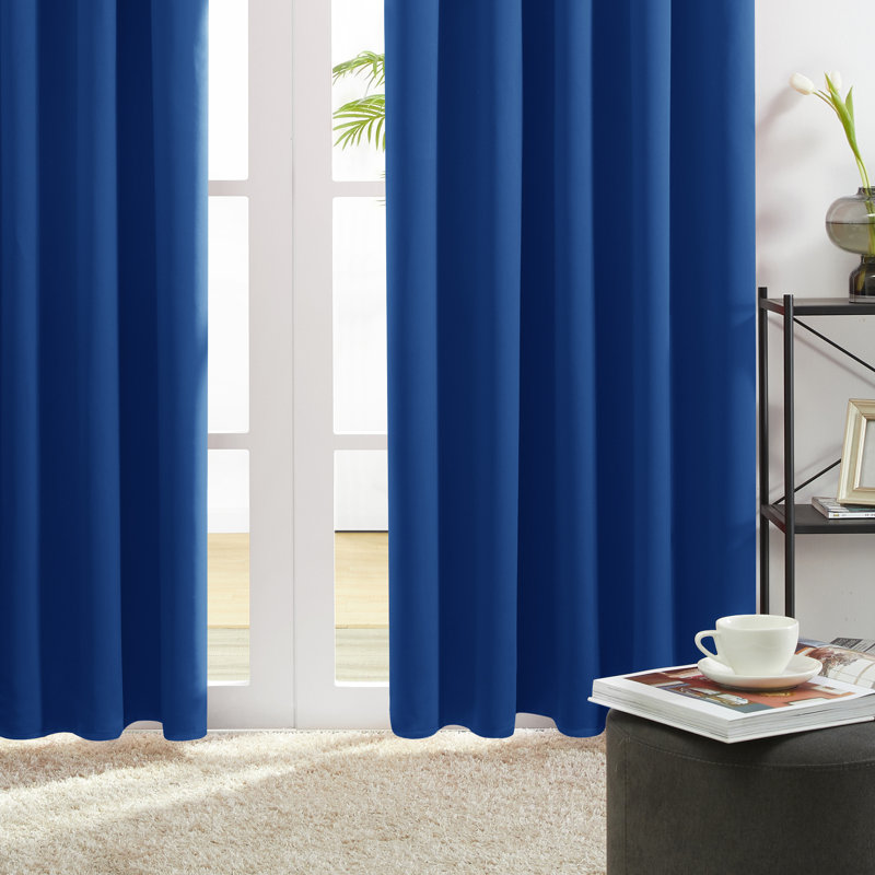 Harlowe Room Darkening Curtain Pair, 38" W x 63" L, Royal Blue