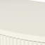 Table d'appoint blanche crème à motif ondulé avec tiroirs de rangement pour salon, finition demi-lune, tiroirs 3D, tablette inférieure, entrée.