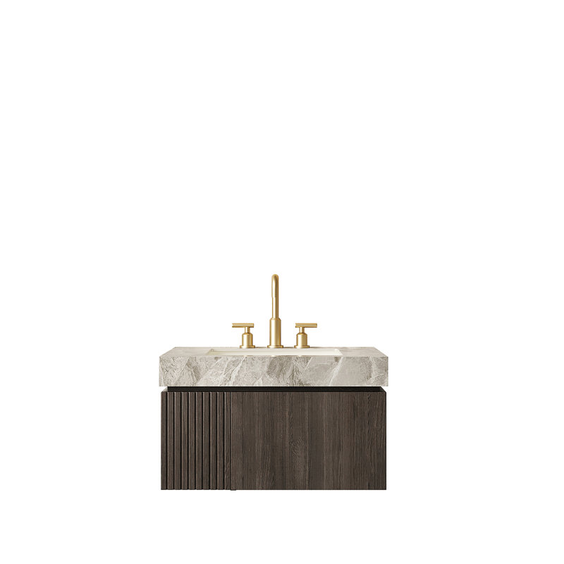 Meuble-lavabo de salle de bain 30 po MURI, Espresso, 30", Gris clair
