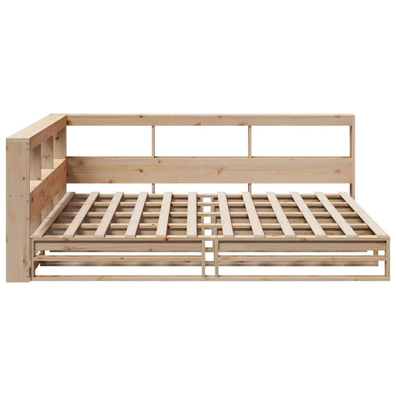 Solid Wood Storage Bed, Brown, Double (4'6)