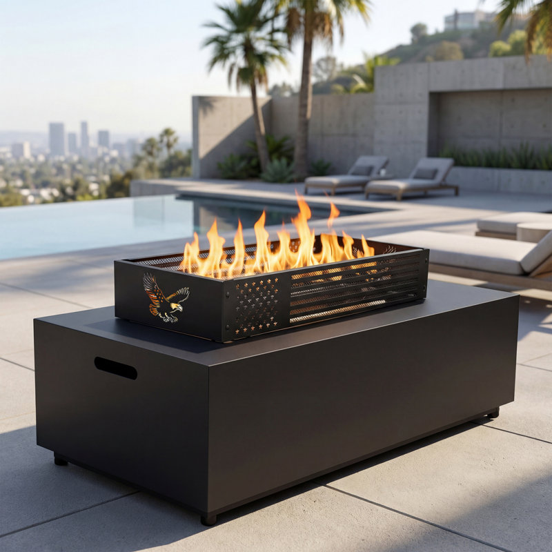 Steel Wind Guard For Firepit, Heat Deflector Wind Shield For Fire Table, 19-Gauge Steel Flame Shield, Tool Free Install