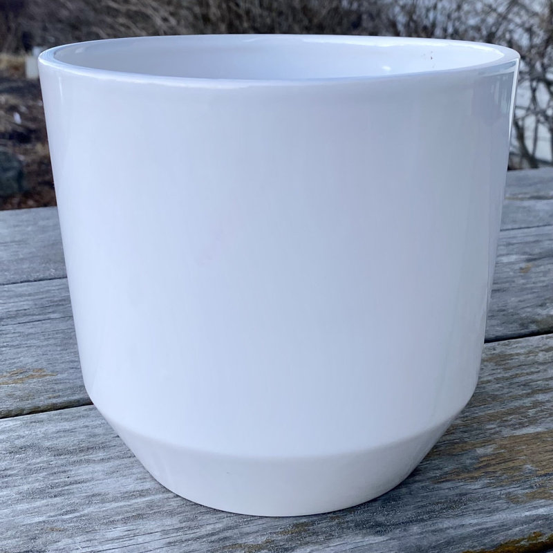 Glazed Planter, White