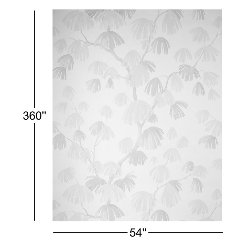 Schumacher x David Kaihoi Weeping Pine Wallpaper, Gray/Green