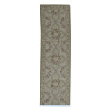 Hand-Knotted High-Quality Ivory and Gold Runner