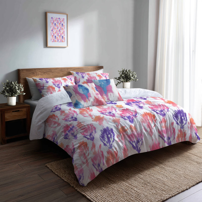 Ensemble de housse de couette 5 pièces Boho - Housse de couette et coussin décoratif orange