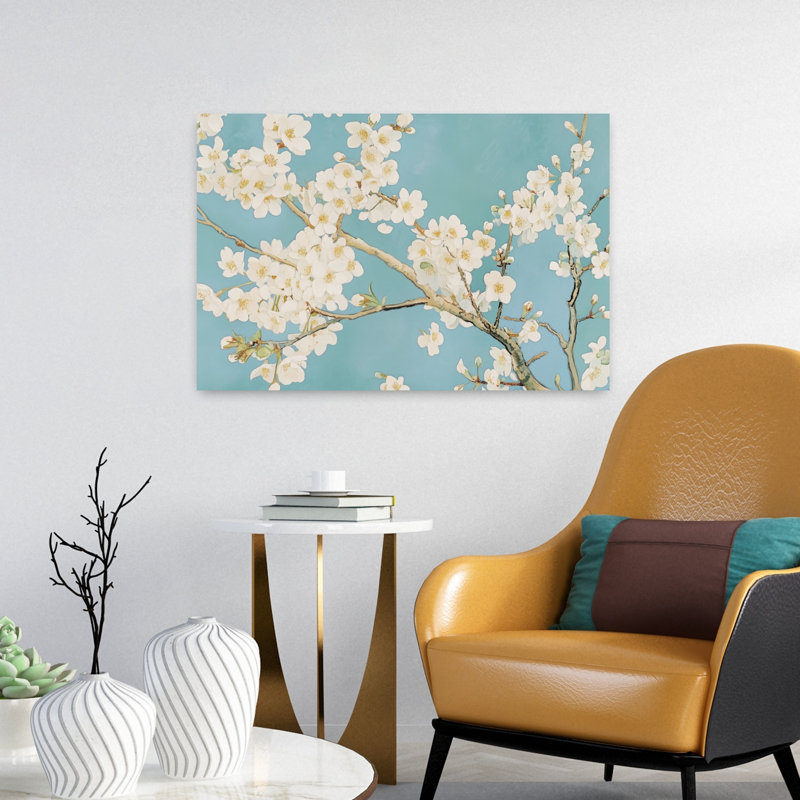 White Blossoms Blue Sky 1 Piece Wrapped Canvas Wall Art, 60.96 cm H x 40.64 cm W