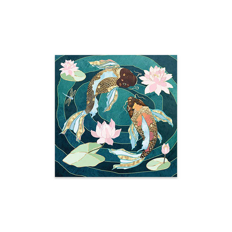 Métallique Koi III - impression sans cadre, H 24 po x l 24 po x P 0,25 po