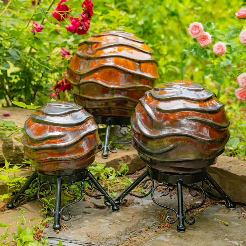 Ensemble de 3 décorations de table en céramique assorties "Florence" (ensemble de 3), Brun