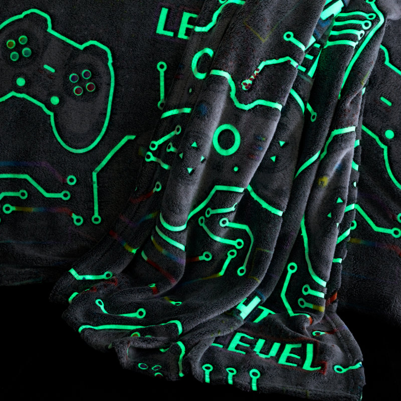 Game Over Glow in the Dark Fleece Cosy Fleece Blanket Throw