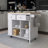 39.8" Rubber Wood Drop-Leaf Countertop Kitchen Cart With Open Storage And 5 Wheels-19209853
