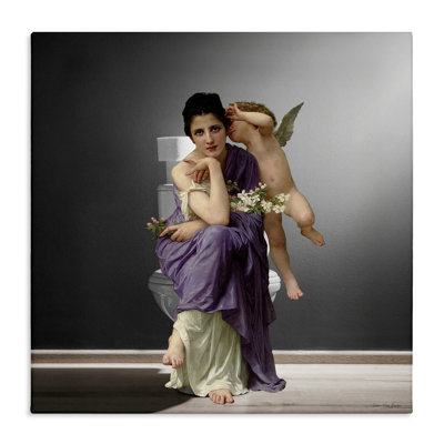 Vintage Lady & Cherub Bathroom Canvas, design by Seven Trees Design