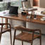 Bureau moderne moderne en bois de noyer massif haut de gamme-128965203