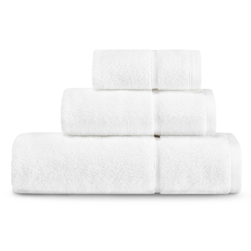 Ensemble de serviettes 100% coton 3 pièces Vera Modern, Blanc