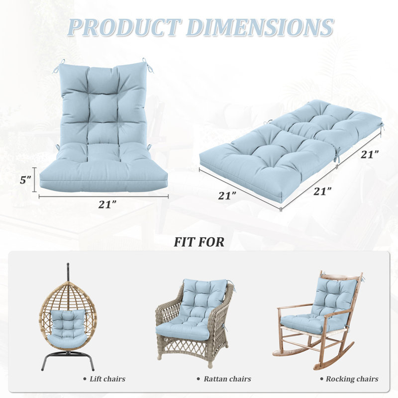 Outdoor/Indoor Seat / Back Cushion, Sky Blue