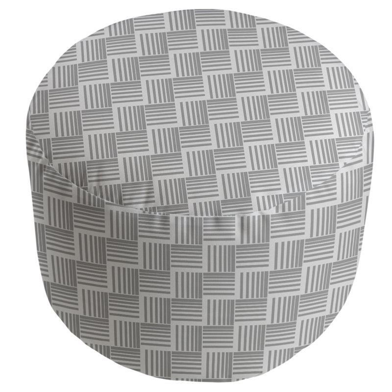 repose-pieds à rayures classic basketweave, Gris / Gris