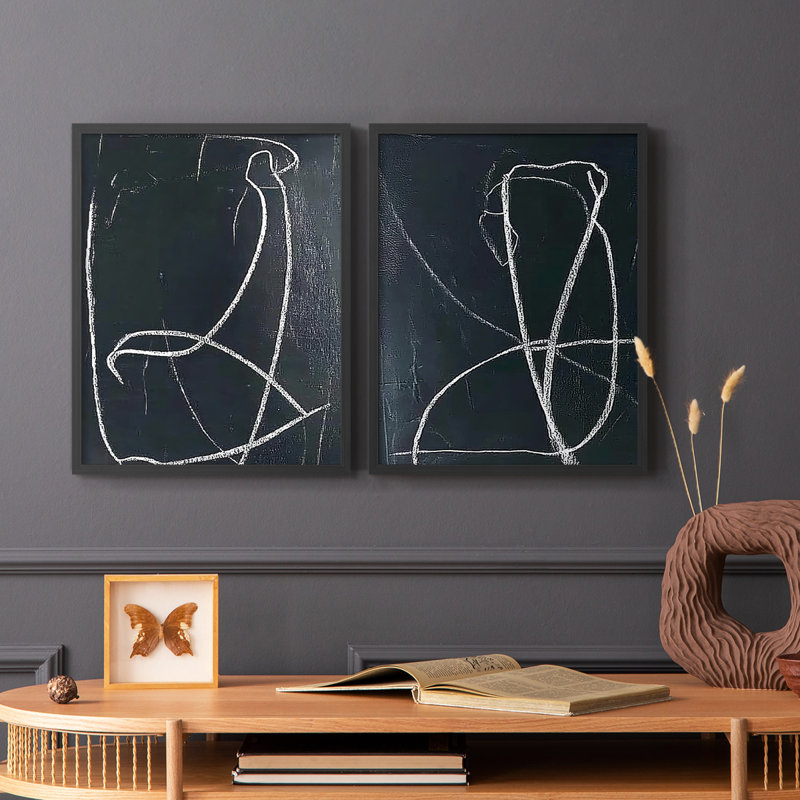 Série ABSTRACT DCV - reproduction encadrée de qualité supérieure - prête à être accrochée - aucun clou requis - aucun clou requis