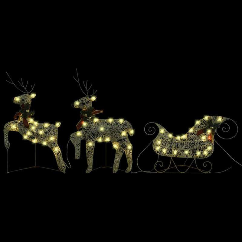 Décoration de Noël et d'extérieur 7 pièces Edy, 140 DEL dorées Edy