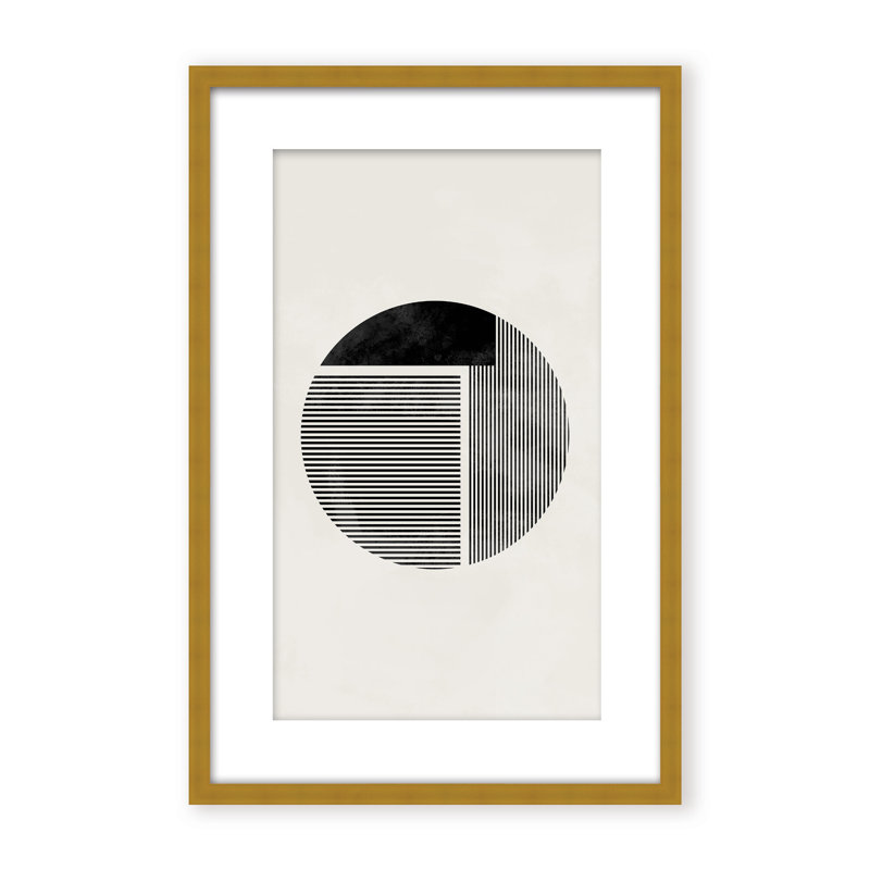 Abstract Minimalist Round by  - Picture Frame Painting on Paper, Framed Canvas, 24" H x 16" W x 2.375" D, White