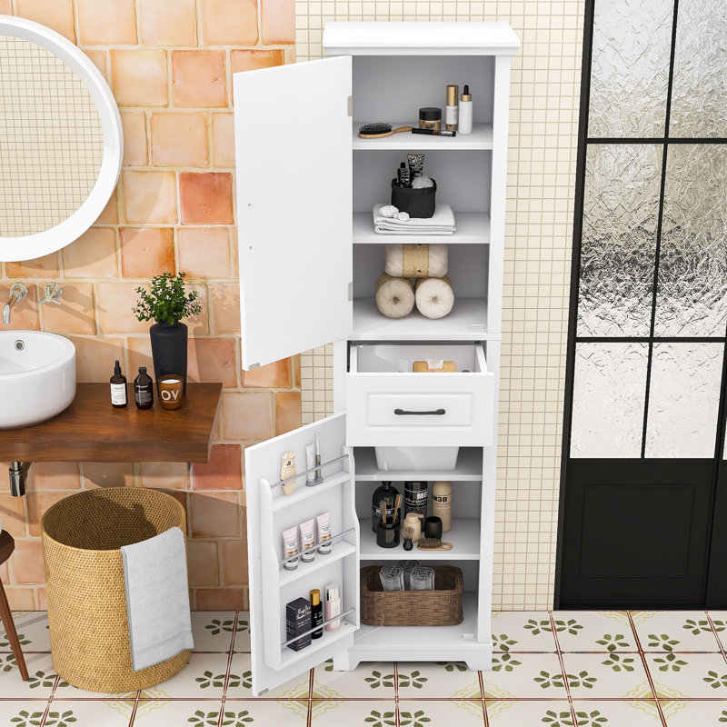 Durable Adjustable Storage Cabinet with Drawer, Anti-Tip Safety