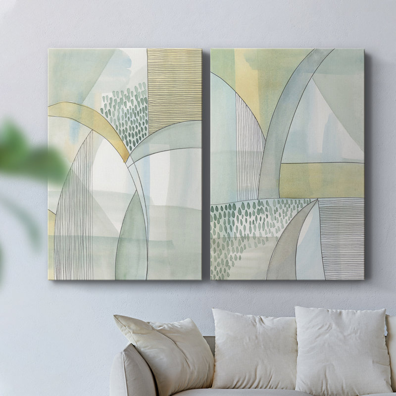 Toile tendue avec châssis «Mint Reflection I» - Prêt à accrocher, H 18 po x l 24 po