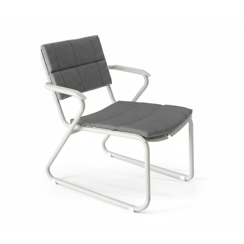 Corail Patio Chair with Arm, White, No Cushion