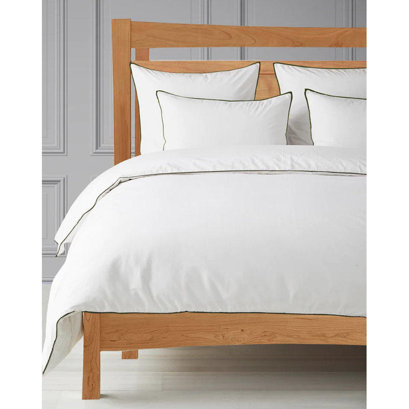Ensemble de draps 100% coton 6 pièces, Très grand californien, Blanc / vert