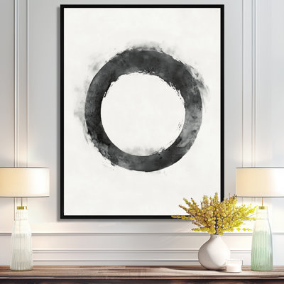 Circle Minimalist Wall Art, Circle Of Stillness, Neutral Round Canvas