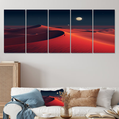 Red Desert Twilight Photo IV - Desert 5 Piece Wall Art Decor Set