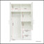 Armoire haute et armoire de cuisine avec 2 portes, 2 tiroirs et 5 espaces de rangement, blanc