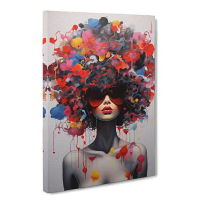 Woman With Curls Neo-Plasticism - Wrapped Canvas