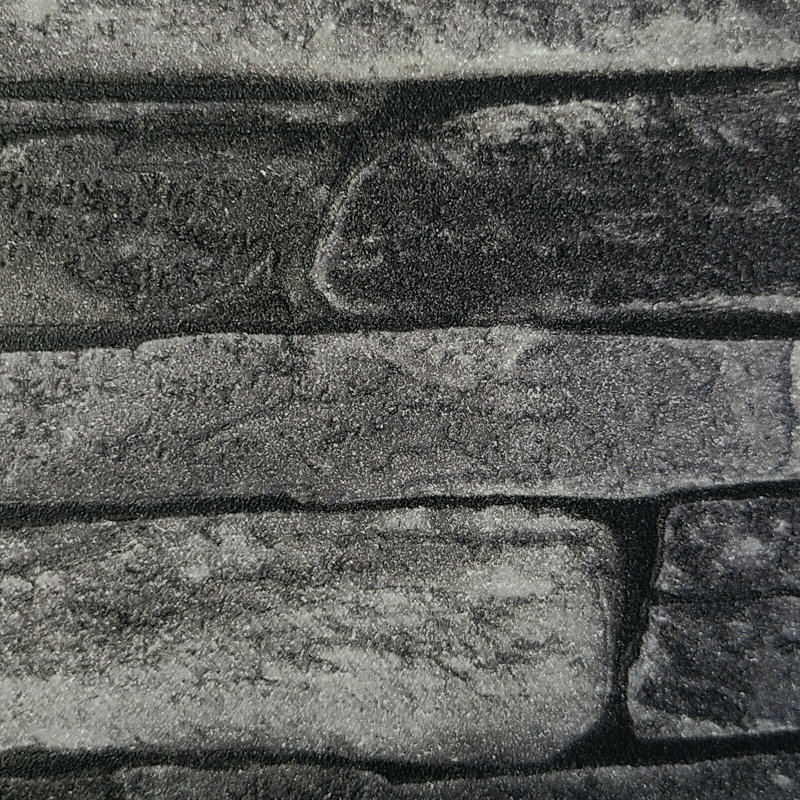 Papier peint gris anthracite noir moderne Rolls Faux Stone 3D