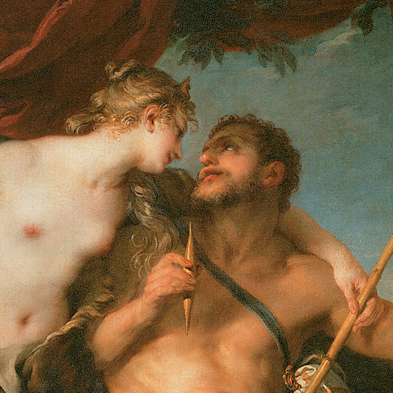 " Hercules And Omphale, 1724 " by Francois Lemoyne, 15" H x 13.5" W x 1.125" D