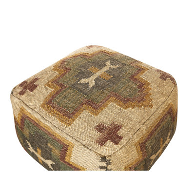 Evandale 50cm Wide Square Geometric Pouffe Ottoman