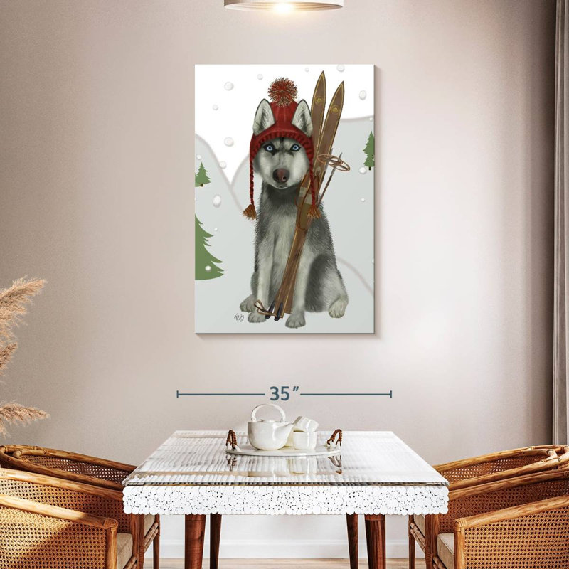 Brampt Husky Skiing, 45" H x 30" W