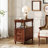 Solid Wood 2-Drawers End Table Side Table For Living Room