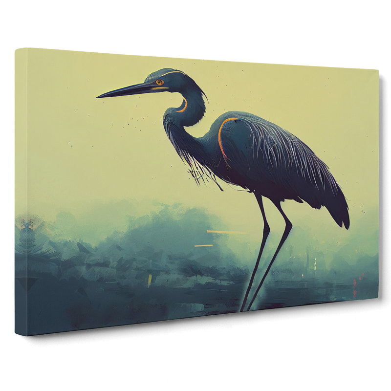 Blessed Heron Bird - Wrapped Canvas, 50cm H x 76cm W x 3cm D